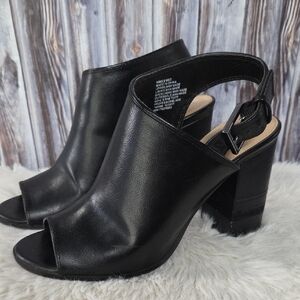 Kohl's Women's Black Peep Toe Mules Size 9